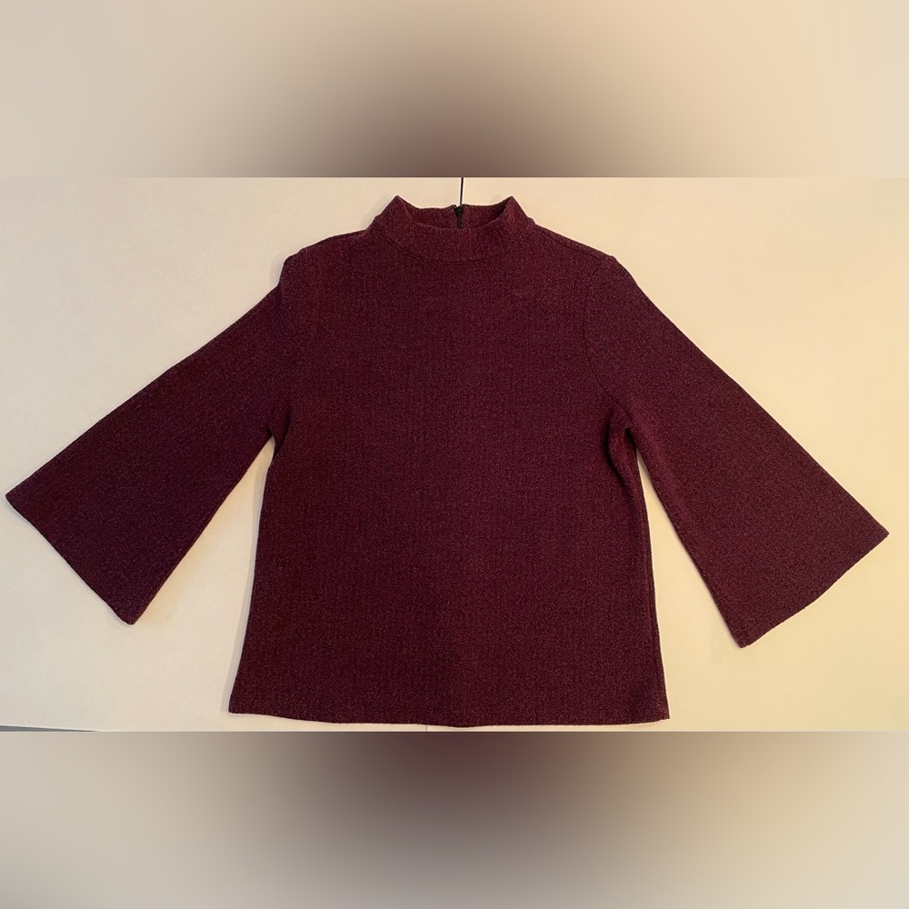 LOFT Plum Mock Neck Top